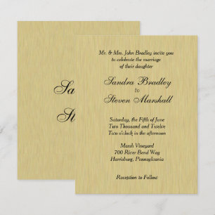 Faire-part de mariage or brossé doux