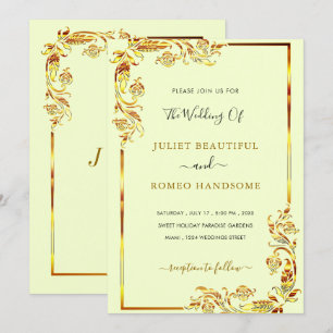 Faire-part de mariage Or design moderne Golden Fra