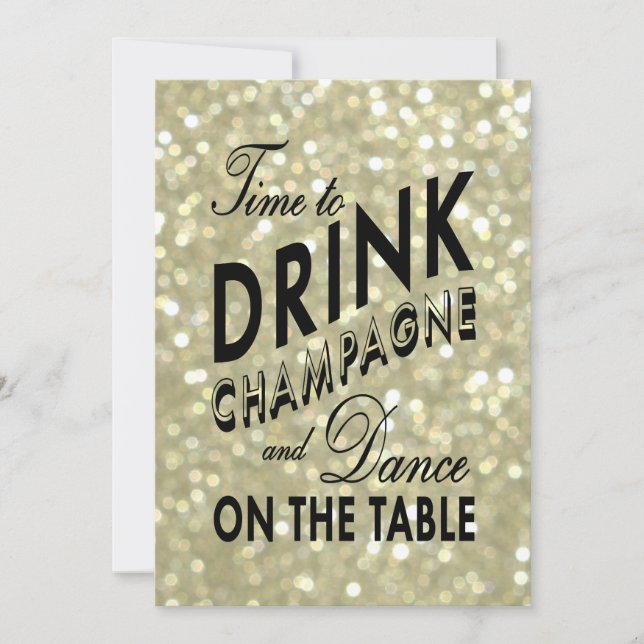 Faire-part de mariage or glamour (Devant)