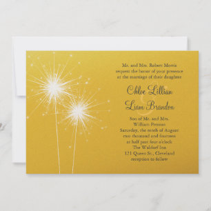 Faire-part de mariage or Sparkler