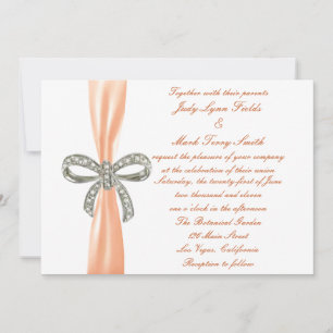 Faire-part de mariage orange Diamond Bow