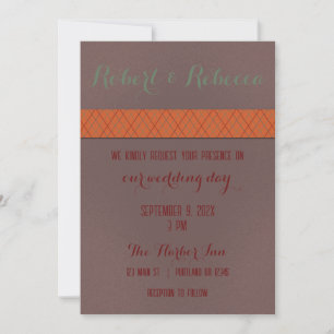 Faire-part de mariage orange et Brown