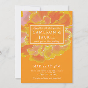Faire-part de mariage orange souci vibrant