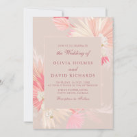Faire-part de mariage Orchidée Tropicale Rose Pous