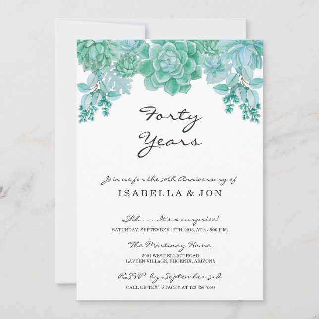 Faire-part de mariage ou d'anniversaire de mariage (Devant)