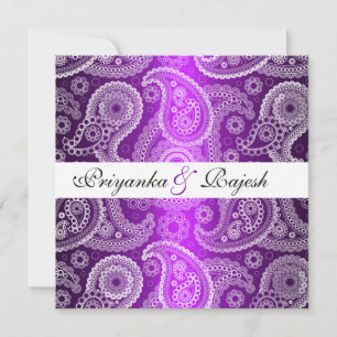 Faire-part de mariage Paisley en dentelle blanche 