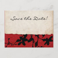 Faire-Part de Mariage Papier Déchiré Rouge et Noir