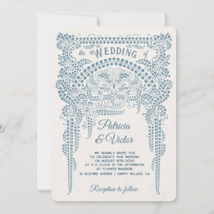 Faire-part de mariage papillon Art déco dans un ca
