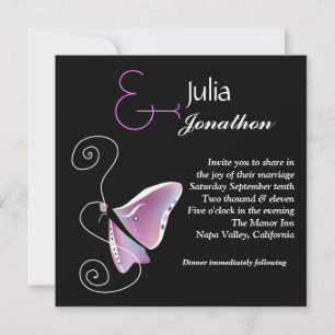 Faire-part de mariage papillon contemporain