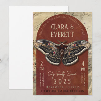 Faire-part de mariage papillon vintage avec arche 