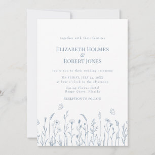 Faire-Part de Mariage Papillons Prairie de Fleurs