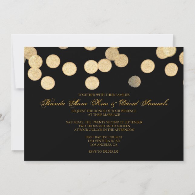 Faire-part de mariage Parties scintillant or (Devant)