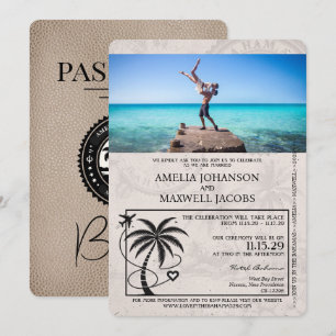 Faire-part de mariage Passport Bahamas Brown