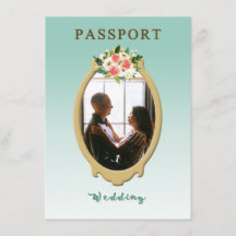 Faire-part de mariage Passport moderne