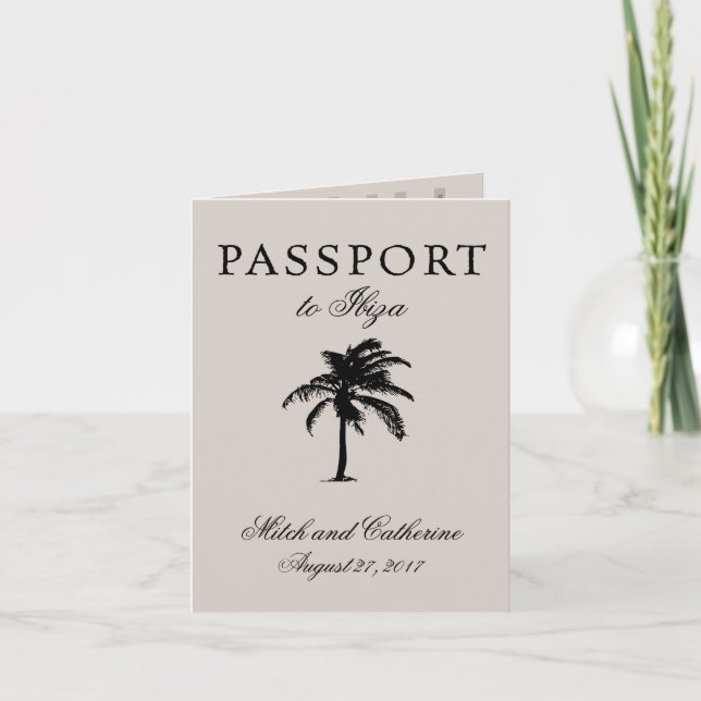 Faire-part de mariage Passport pour Ibiza Espagne (Devant)