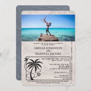 Faire-part de mariage Passport Silver Bahamas