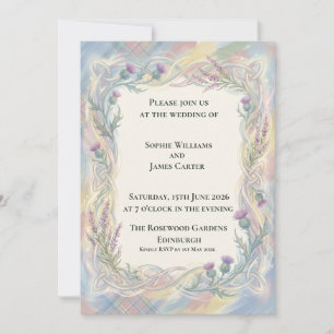 Faire-part de mariage Pastel Celtic Thistle