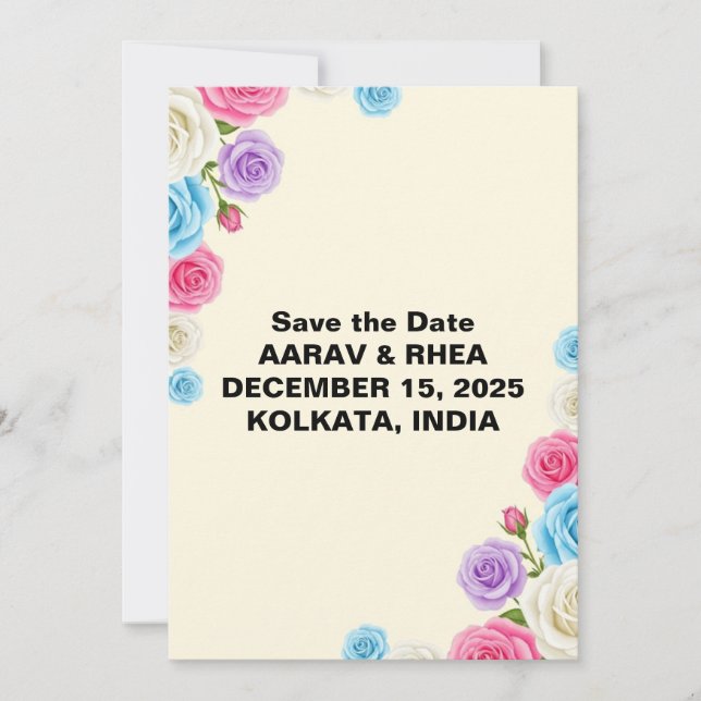 Faire-part de mariage pastel doux (Devant)