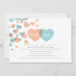 Faire-part de mariage Pastel Hearts