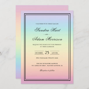 Faire-part de mariage Pastel Ombre aux couleurs ar