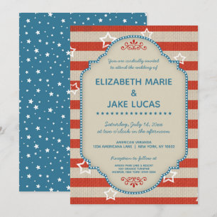 Faire-part de mariage patriotique americana