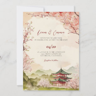 Faire-part de mariage Paysage Japonais