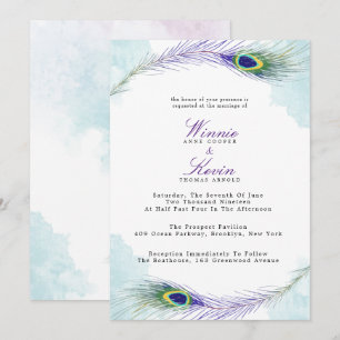 Faire-part de mariage Peacock