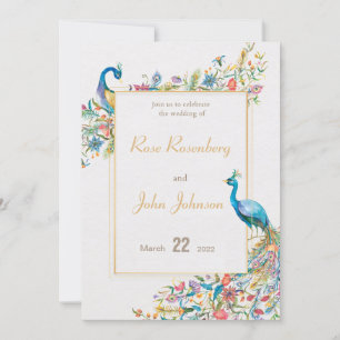 Faire-part de mariage Peacock