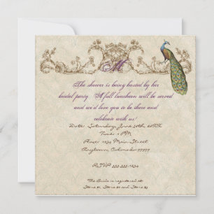 Faire-part de mariage Peacock & Etchs vintage