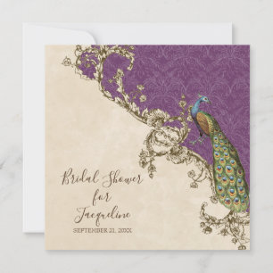 Faire-part de mariage Peacock & Etchs vintage
