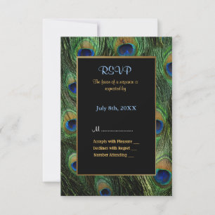 Faire-part de mariage Peacock Feather - RSVP