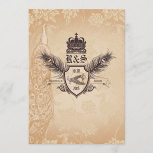 Faire-part de mariage Peacock Vintage 1.0