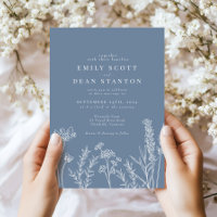 Faire-part de mariage Périwinkle fleur sauvage