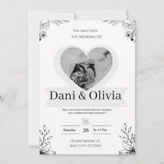 Faire-part de mariage personnalisable calligraphie