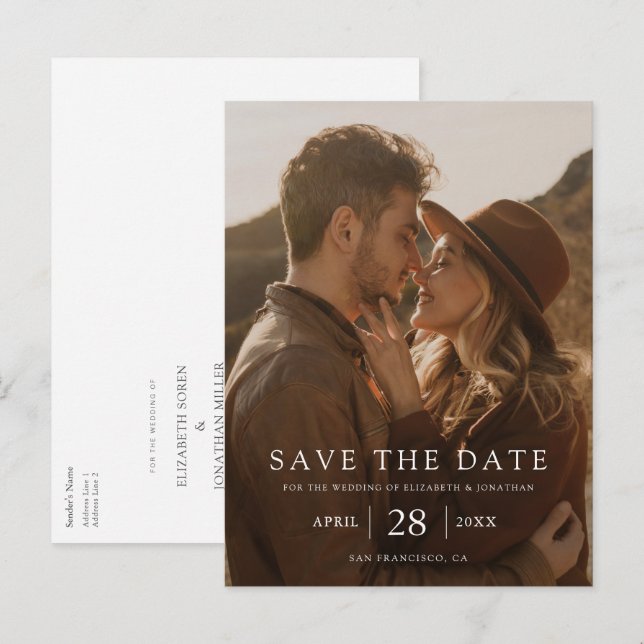 Faire-Part de Mariage Personnalisé avec Photo Simp (Devant / Derrière)