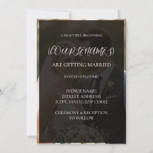 Faire-part de mariage personnalisé avec superposit
