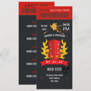 Faire-part de mariage personnalisé billet Rock and