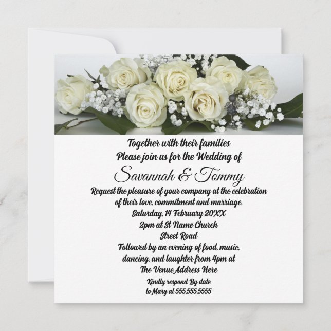 Faire-part de mariage personnalisée (Dos)