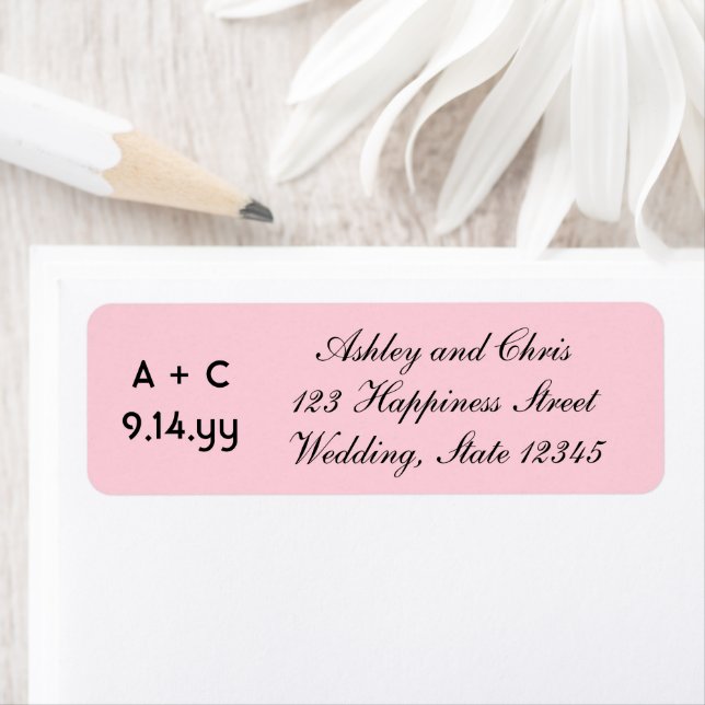 Faire-part de mariage personnalisée moderne rose p (En situation)