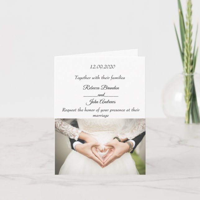 Faire-part de mariage personnalisée simple et élég (Devant)