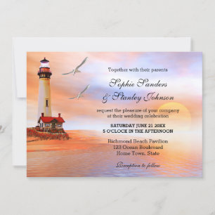 Faire-part de mariage phare de Beach