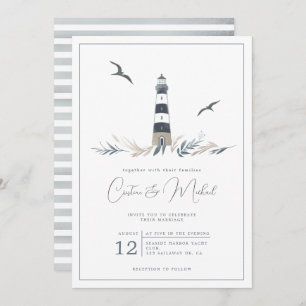 Faire-part de mariage phare nautique