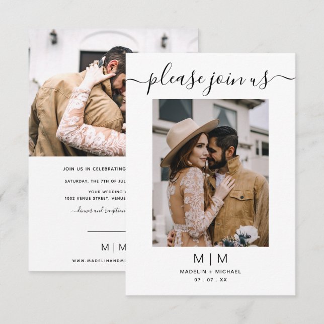 Faire-part de mariage photo (Devant / Derrière)