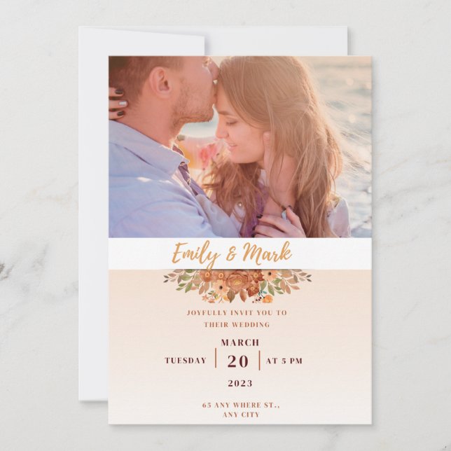 faire-part de mariage photo (Devant)