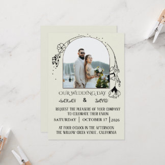 Faire-Part de Mariage Photo avec Arche Moderne