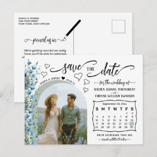 Faire-part de mariage Photo & Calendrier Fleurs sa