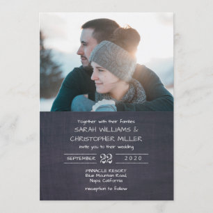 Faire-part de mariage photo Chalkboard moderne