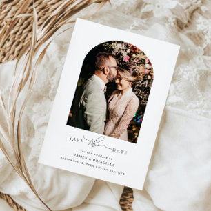 Faire-part de mariage photo d'arche minimaliste