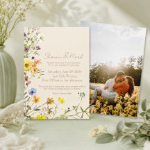 Faire-part de mariage photo de jardin de fleurs sa