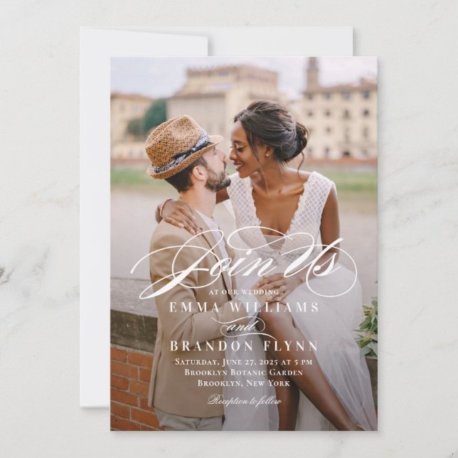 Faire-part de mariage photo de script poétique PSC (Devant)